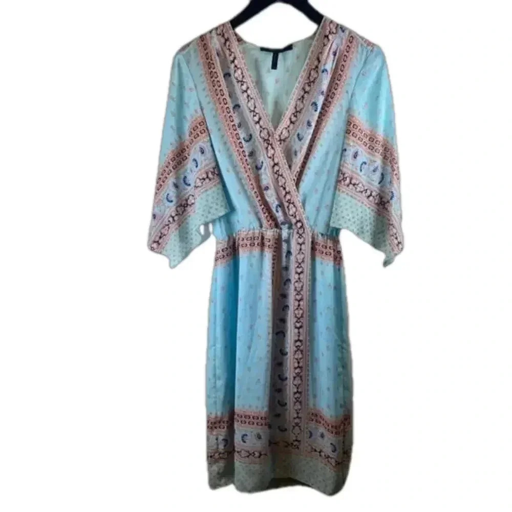 BCBG MaxAzria - ‘Abygale’ Beautiful Pale Blue Faux Wrap Dress 👗- XSmall